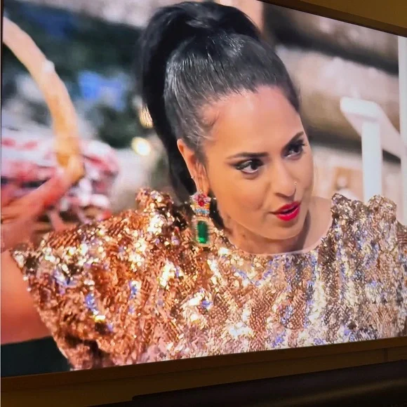 Anthropologie Maeve Bernadette Rose Gold Sequin Tiered Midi Dress Size M - Picture 6 of 17